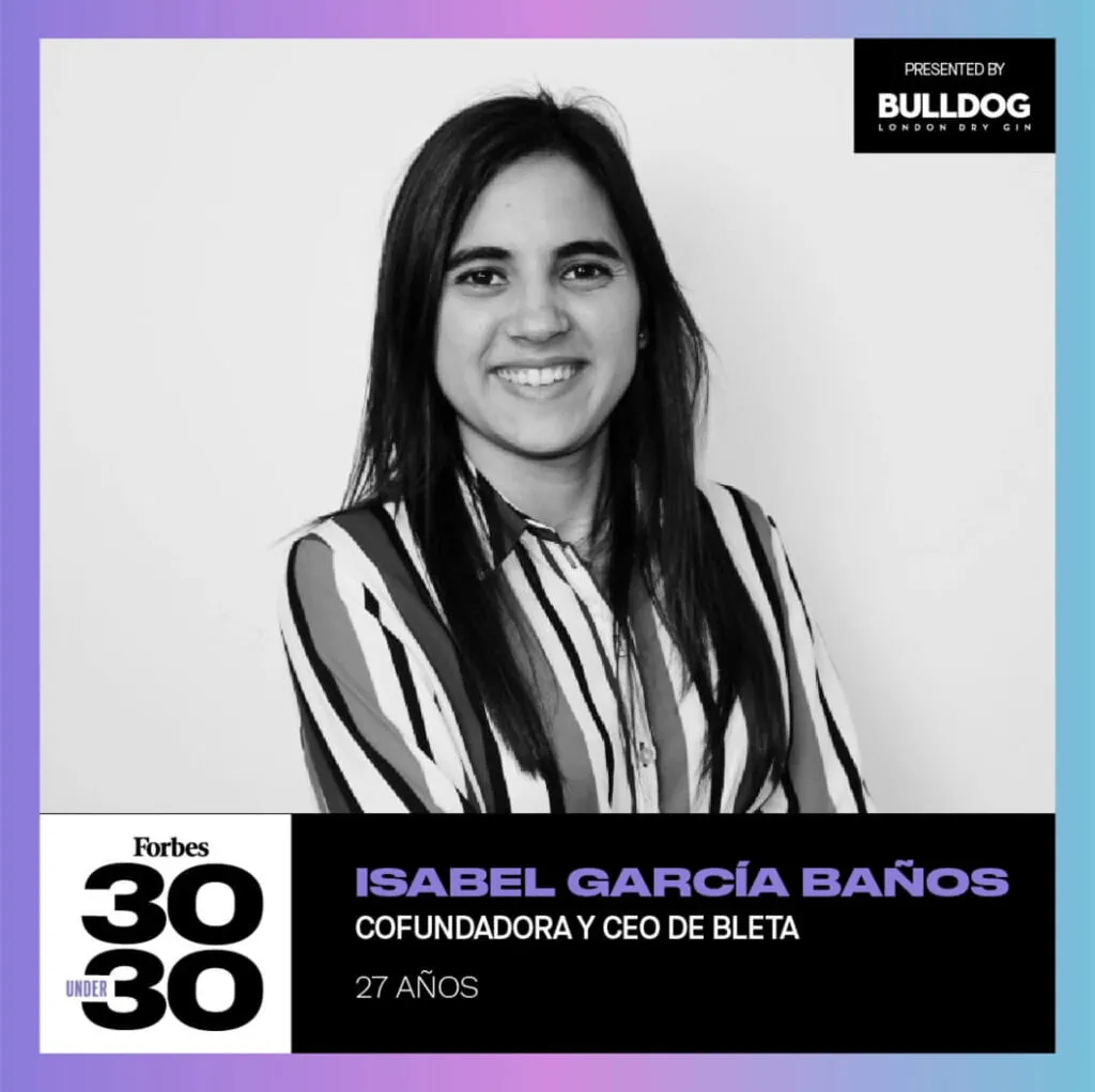 Isabel García Baños auf der Forbes-Liste 30 under 30