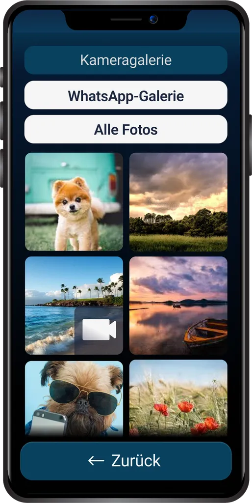 Handy mit der Bleta-Galerie-App
