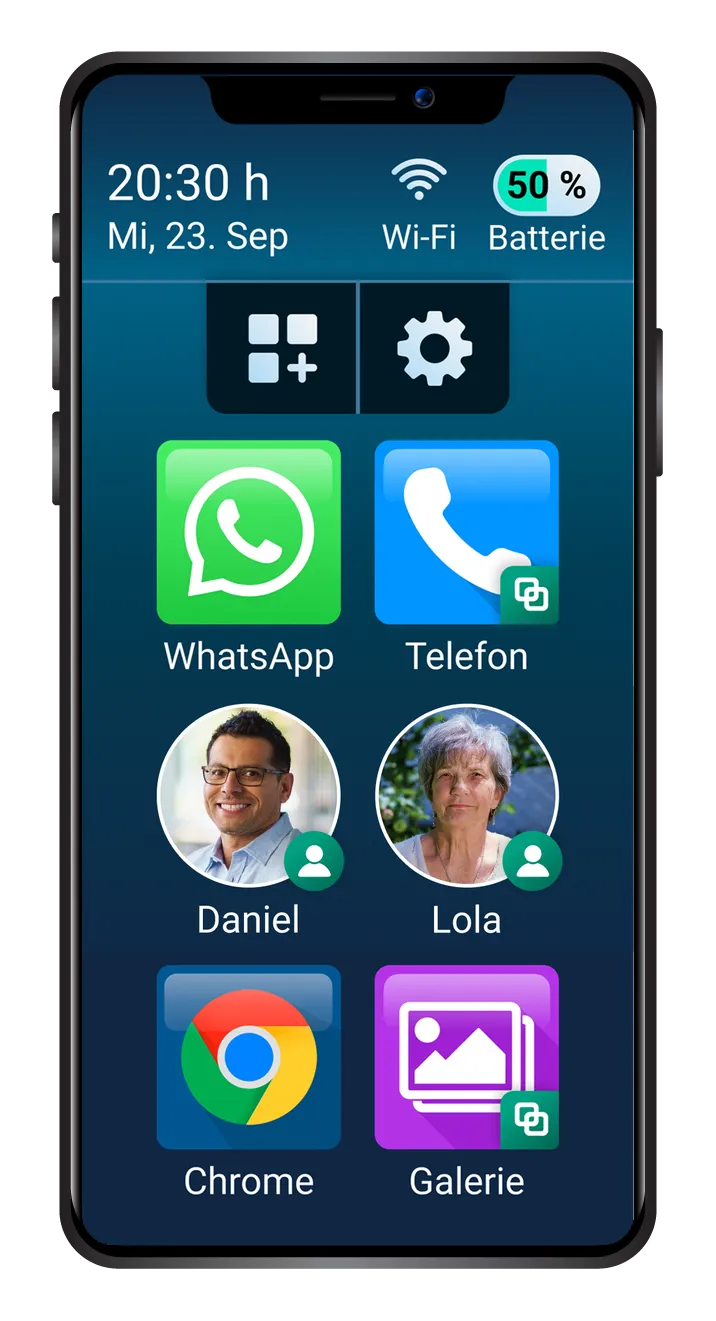 Handy mit der Bleta-App