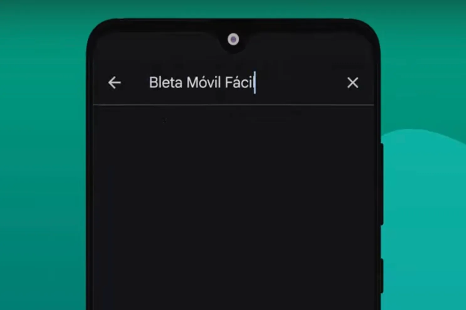 Handybildschirm mit der Suche nach der App Bleta – Einfaches Handy