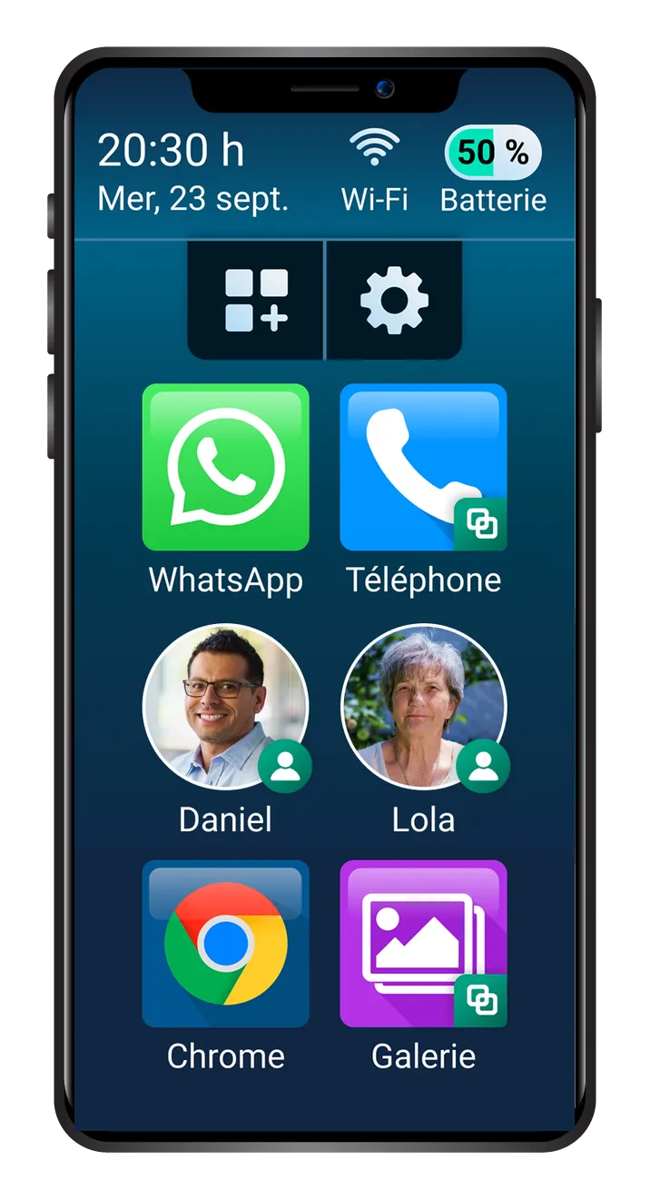 Téléphone avec l'application Bleta