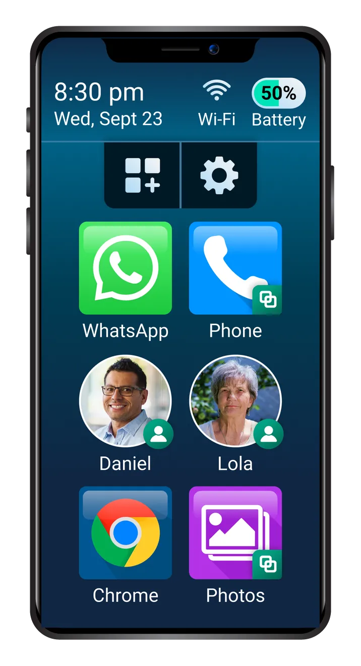 A phone with the Bleta app