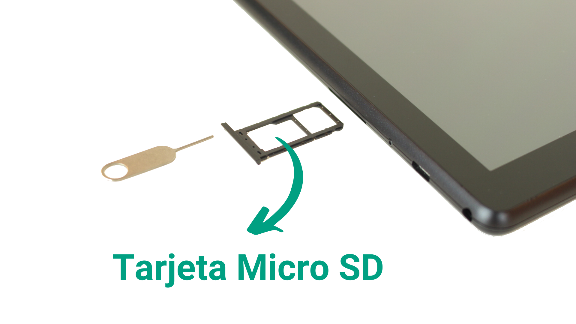 Bandeja para introducir tarjetas microSD