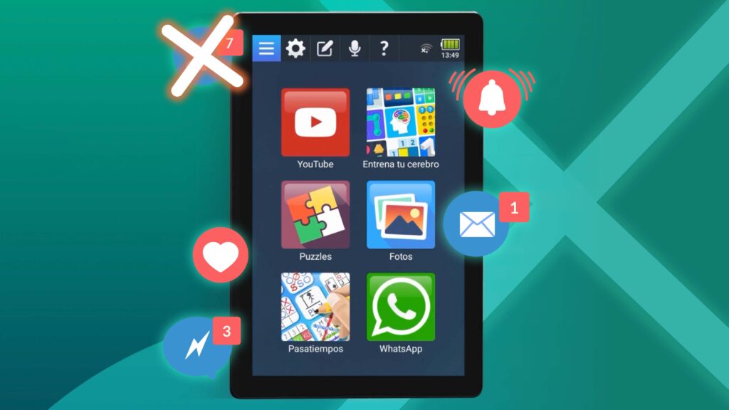 Tablet recibiendo muchas notificaciones
