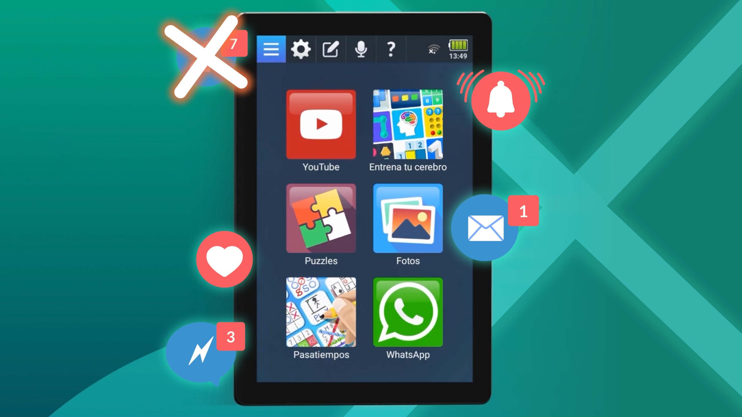 Tablet recibiendo muchas notificaciones