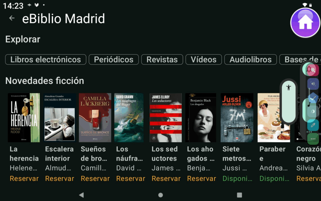 aplicación de ebiblio