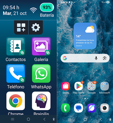 Launcher normal y de bleta