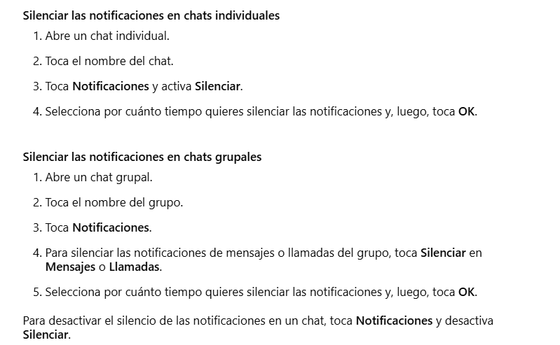 instrucciones chats